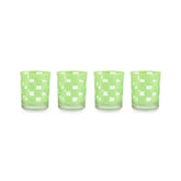 Green Check Acrylic Tumblers, Set of 4