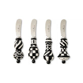 Mocha Check Party Spreaders, Set of 4