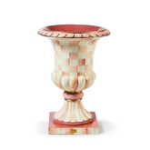 Violet Check Pedestal Urn