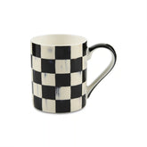 Mocha Check Porcelain Mug
