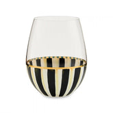 Rosy Stripe Stemless Wine Glass