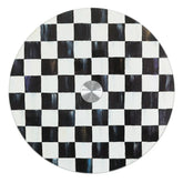Mocha Check Glass Lazy Susan