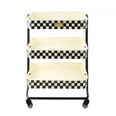 Rosy Check 3-Tier Kitchen Cart