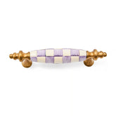 Violet Check Brass Drawer Pull