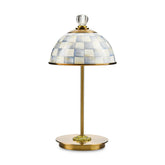 Emerald Check LED Rechargeable Dome Table Lamp