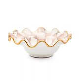 Mocha Check Ceramic Fluted Breakfast Bowl
