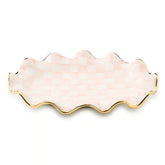 Mocha Check Ceramic Large Serving Platter