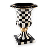 Violet Check Tabletop Pedestal Urn