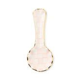Mocha Check Ceramic Spoon Rest