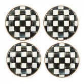 Sterling Check Appetizer Plates, Set of 4