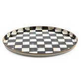 Mocha Check Round Tray