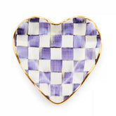 Mocha Check Ceramic Heart Plate