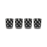 Black Check Acrylic Tumblers, Set of 4