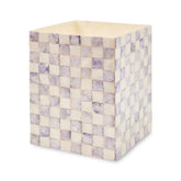 Violet Check Capiz Waste Bin