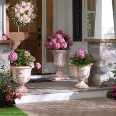 Violet Check Pedestal Urn