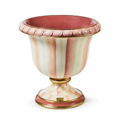 Violet Check Pedestal Urn